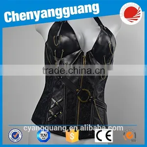 2017 Wholesale Open Cup Leather Corset Bustier thumbnail-1