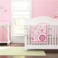 Hapy Bird Infant Baby Girl Crib Cot Bedding Set With Diaper Stacker thumbnail-1