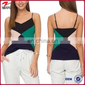 Halter Neck Joint Design Knit Blouse for Middle Aged Women thumbnail-1