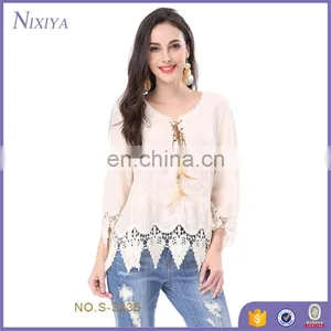 Ladies Casual Tops Long Sleeve Autumn Clothing for Ladies Fashion Blouse thumbnail-1