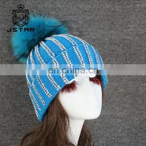 Best Choose Beanie Cap Acrylic Pompom Beret Fur Pompoms Hat thumbnail-1