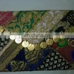 Trendy Rajasthani Zari Embroidered Traditional Indian Vintage Banjara Coin Clutch Tribal Ethnic Gypsy Clutch Handbag Pouch Bag thumbnail-6