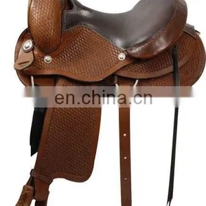 Trail Saddle - 2016 Custom Trail Saddle - WESTERN TRAIL HORSE BLACK LEATHER SADDLE thumbnail-1