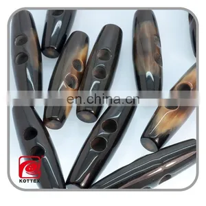 2017 Fashion 2 Holes Black Imitation Horn Color Resin Toggle Welcomed In Europe thumbnail-3