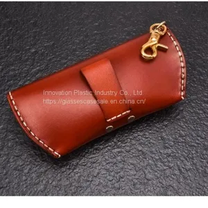100% Purity Leather, Vintage Sunglasses Case; Crush-resistant, Personalized Eyewear Case thumbnail-5