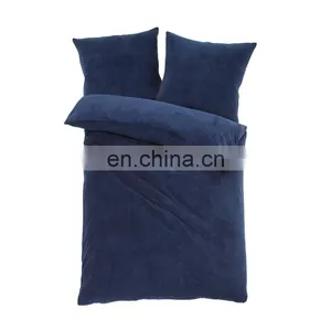 I@home 100%polyester Soild Color Microfiber Coral Fleece Bed Duvet Cover Sheet Set thumbnail-1