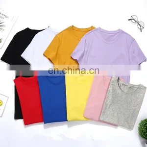 Custom Logo Printed Embroidery Oversized Unisex Mens Womens Plain Blank Cotton Crew Neck T-shirts thumbnail-1