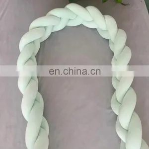 Wholesale Baby Safe Bumper Knot Pillow Mixed Colors Chunky Knit Baby Bedding Cradle Bumper thumbnail-6