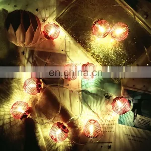 10L Led Iron Mesh Ball String Ceiling Light Christmas Parti Wedding Decoration Holiday Lighting Wall Lights Indoor Diwali Decor thumbnail-6
