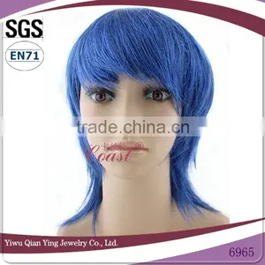 Dark Blue Bright Crazy Color Cosplay Party Male Wigs thumbnail-1