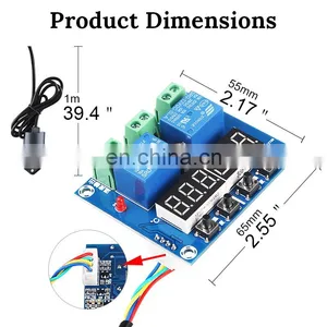 XH-M452 DC 12V LED Digital Temperature and Humidity Controller Independent Output 10A Relay Control Load Thermostat thumbnail-3