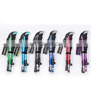 Aluminum Alloy Folding Stick Ultra Light Mountaineering Cane Telescopic Trekking Poles Walking Stand Climbing Camping Cane thumbnail-2