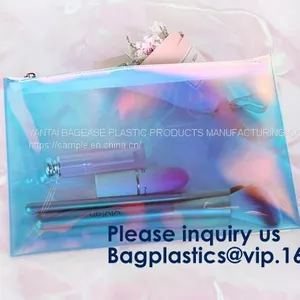 Pvc Makeup Cosmetic Bag Resealable PVC Slider Zip Poly CPE Material, Makeup Mini Clear PVC Cosmetic Bag thumbnail-4