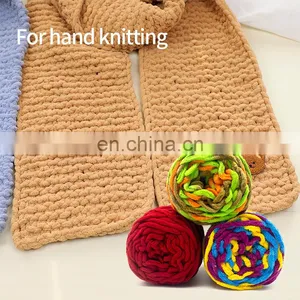 Macrame T-shirt Iceland 100g t Shirt Spaghetti Roll Ribbon Raffia Yarn 100% Cotton Crochet Bags Tshirt Hand Knitting for Sale thumbnail-4