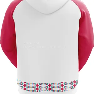 Red and White Custom Sublimation Hoodie of White Strings thumbnail-2