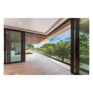 Aluminium Double Hinge Swing Casement Doors Double Glazed Glass Tempered Sliding Aluminum Frame Door thumbnail-1