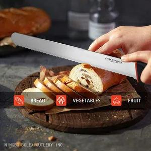 Professional Slicing Knife Lines Ham Slicer Serrated Scalloped Cake Bread Slicer Fluted Edge Ham Keban Roast Beef Slicers Knives Made in China by Bolex thumbnail-2