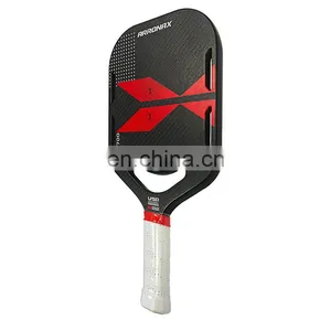 Textured Carbon Surface Pickleball Paddle Massive Spin and Control Red Smile Bilateral Model Get USAPA Approved thumbnail-5