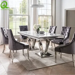 Hotel Banquet Gold Stainless Steel Triangle Wedding Dining Table for Event thumbnail-5