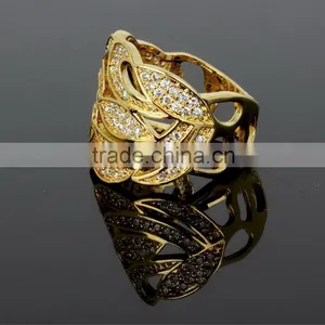 Latest Design Party Dress Cubic Zirconia Chunky Big Size Women Gold Wedding Ring thumbnail-4