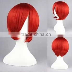 High Quality 35cm Short Straight VOCALOID-AKAITO Red Synthetic Anime Wig Cosplay Costume Hair Wig Party Wig thumbnail-1