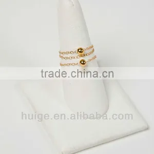 14K Gold Filled Chain Ring w/ Ball Bead thumbnail-1
