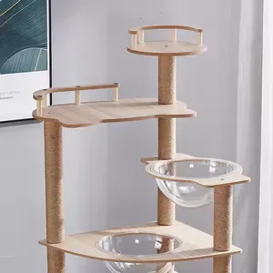 Cat Scratcher Tower Home Furniture Cat Toys Tree Pets Hammock Sisal Post Climbing Frame Toy Cat Scratching Board Climbing Frame thumbnail-5