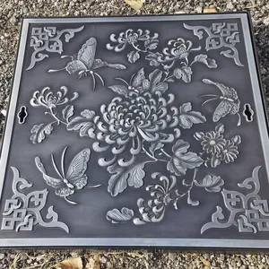 Spheroidal Graphite Cast Iron Art Well, Garden Park Cover Tree Board, Circular Artistic Sculpture, Factory Customization thumbnail-5