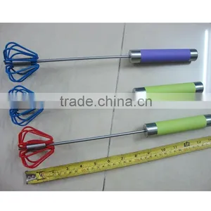 Wholesale Good Quality Semi-automatic Cream Blender Rotating Stainless Steel Egg Beater Whisk thumbnail-1