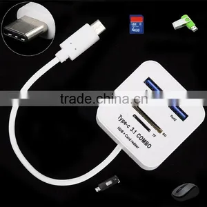 Universal Travel 3.1 Type C to 2 Ports Micro Card OTG Power Adapter thumbnail-1