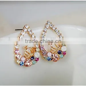 2014 Hot Sell Fashion Crystal Rhinestone Teardrop Earring thumbnail-1