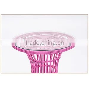 Modern Coffee Tables Rattan Patio 3PCS Garden Coffee Outdoor Dining Table And Chair Set thumbnail-3