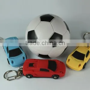 Colorful LED Light Car Keychain Flash Toy Automobile Keyring Key Chain Christmas Gift thumbnail-2