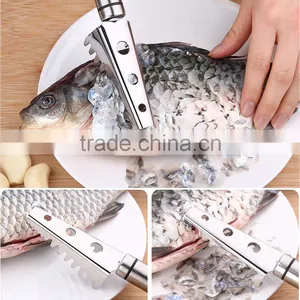Strong Grip Stainless Steel Fish Scale Scraper Remover for Fast Kitchen Food Prep thumbnail-5