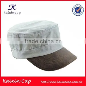 High Quality Wholesale Custom Made Blank Design Your Own Blue Jean Flat Top Military Cap thumbnail-6