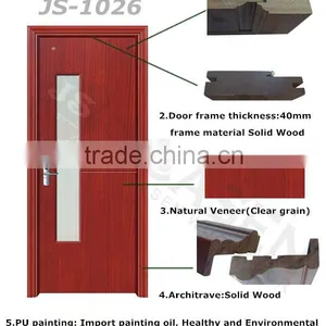Economic Wooden Fire Rated Glass Door thumbnail-2