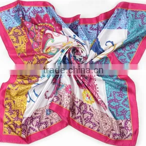 Factory Price Cheap Gift Silk Chiffon Custom Silk Scarf as Promotional Gift thumbnail-1