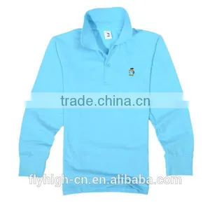 100% Cotton Material Long Sleeve Custom Polo T Shirt for Kids thumbnail-4