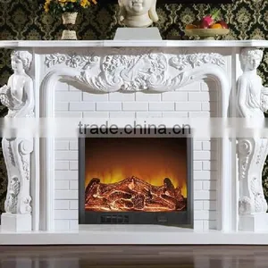 Carved Stone Woman Sculpture Marble Fireplace Mantels thumbnail-1