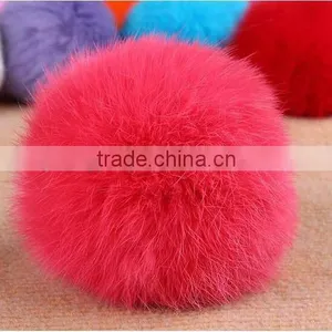Hot Selling Wholesale Colorful POM Poms Real Rabbit Fur Ball thumbnail-1
