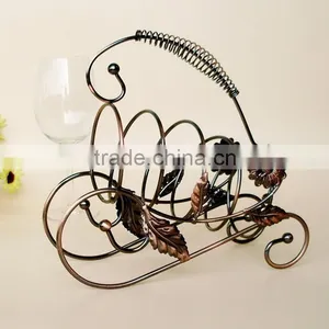 Metal Wine Rack Bottle Holder Decor Storage Single Bottle Wine Rack thumbnail-3