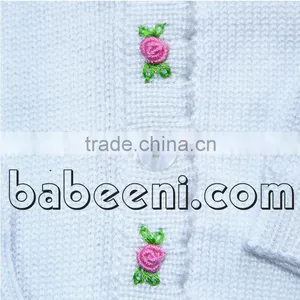 Cute Flowers Hand Embroidery Sweater for Little Girls thumbnail-2