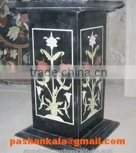Black Marble Inlay Table Base thumbnail-1