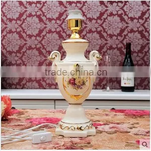 Gold Outline Home Goods Ceramic Vase Table Lamp in Bedroom thumbnail-3