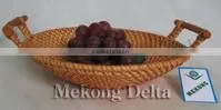 Woven Full Rattan Fruit Basket Carbonized Color thumbnail-1