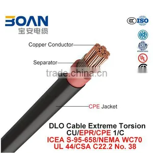 Dlo Cable Extreme Torsion 600-2000 V 1/C Cu/Epr/CPE ICEA S-95-658/NEMA WC70/UL thumbnail-1