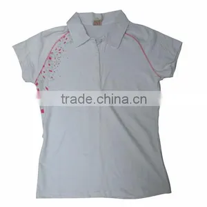 Women Newest Plain Short Sleeve Slim Fit Custom Polo Shirt thumbnail-1