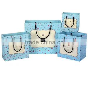 Cream and Sky Blue Paper Bag Paper Bag Gift Bag Shopping Paper Bag High Quality Customized Print Your Logo thumbnail-2