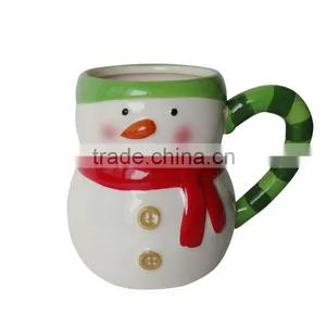 Ceramic Mug With Beautiful Snowman Hand-painted Design thumbnail-1