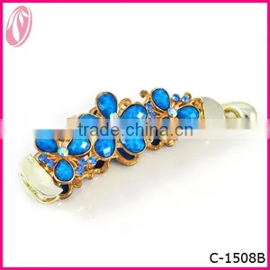 Artstar Design Blue Gemstone Banana Hair Barrette Wholesale thumbnail-1